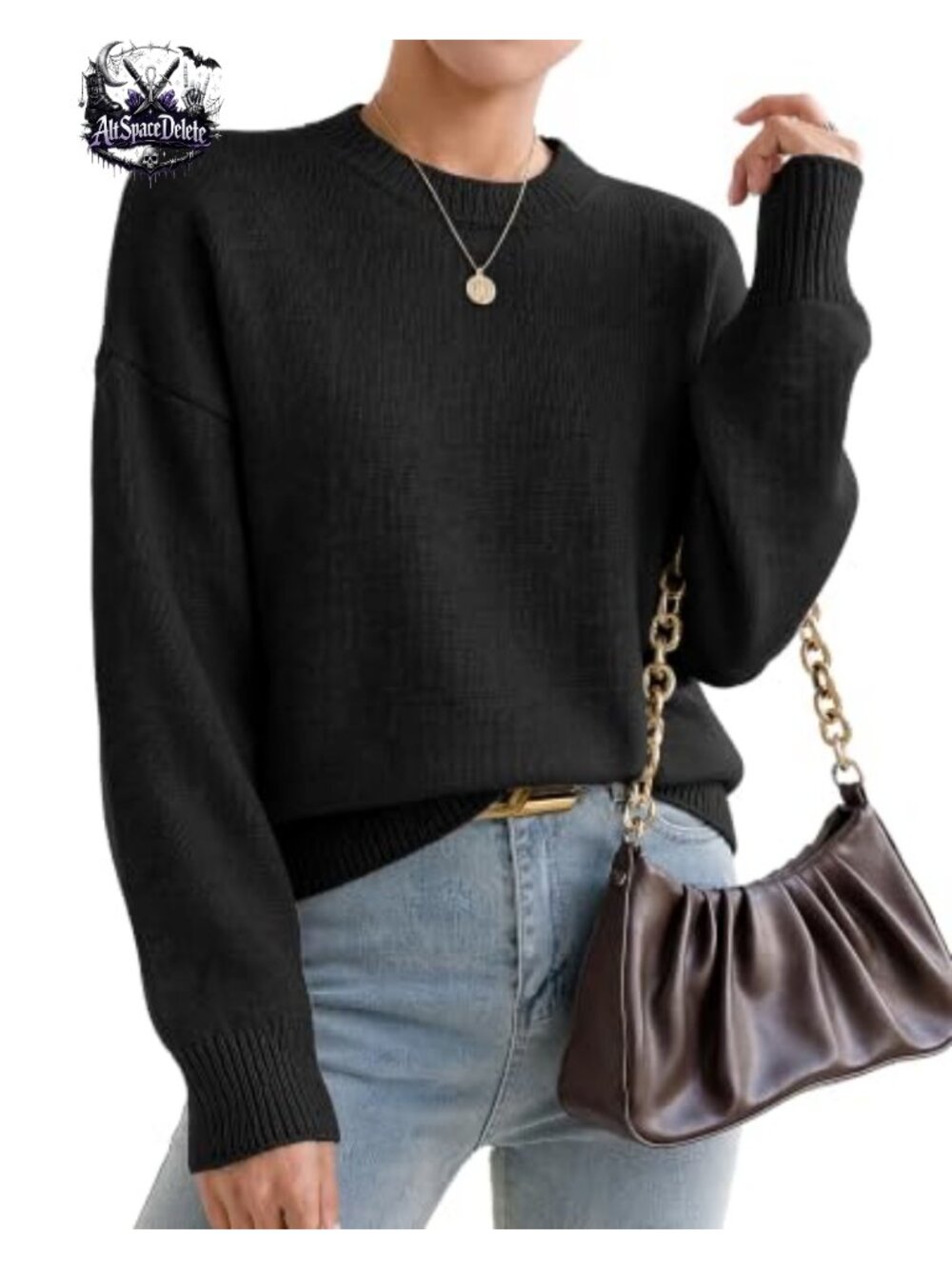 Cashmere Oversized Crewneck Pullover Sweater Womens Winter Fall Cozy